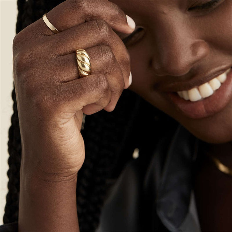 EMANCO Stainless Steel Gold-Plated Ring